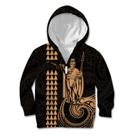 Custom Hawaii Kid Hoodie King Kamehameha - Nude LT9 - Polynesian Pride