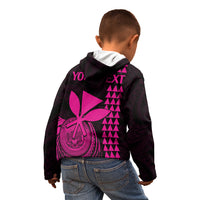 Custom Hawaii Kid Hoodie King Kamehameha - Pink LT9 - Polynesian Pride