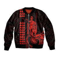 Custom Hawaii Bomber Jacket King Kamehameha - Red LT9 Unisex Red - Polynesian Pride