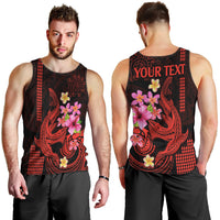 Custom Polynesian Men Tank Top Hawaiian Warriors with Tribal Shark Tattoos - Red LT9 - Polynesian Pride