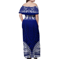 Personalised Samoa Coat Of Arms Family Matching Off Shoulder Maxi Dress and Hawaiian Shirt With Polynesian Pattern Version