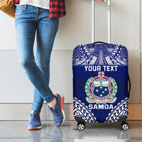 Personalised Samoa Coat Of Arms Luggage Cover With Polynesian Pattern Version
