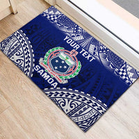 Personalised Samoa Coat Of Arms Rubber Doormat With Polynesian Pattern Version