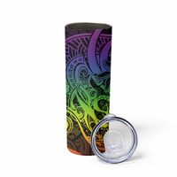 Polynesian Tribal Plumeria Skinny Tumbler with Hawaii Kanaka Maoli Reggae Version