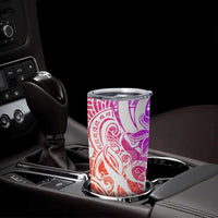 Polynesian Tribal Plumeria Tumbler Cup with Hawaii Kanaka Maoli Purple Gradient Version
