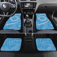 Tahitian Tiare Flower Car Mats Blue Polynesian Pattern LT9 Set 4pcs Blue - Polynesian Pride