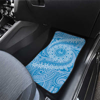 Tahitian Tiare Flower Car Mats Blue Polynesian Pattern LT9 - Polynesian Pride