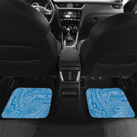 Tahitian Tiare Flower Car Mats Blue Polynesian Pattern LT9 Set 2pcs - Back Blue - Polynesian Pride