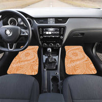 Tahitian Tiare Flower Car Mats Gold Polynesian Pattern LT9 Set 2pcs - Front Gold - Polynesian Pride