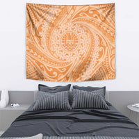 Tahitian Tiare Flower Tapestry Gold Polynesian Pattern