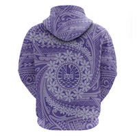 Tahitian Tiare Flower Hoodie Violet Polynesian Pattern LT9 - Polynesian Pride