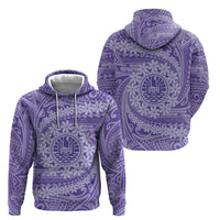 Tahitian Tiare Flower Hoodie Violet Polynesian Pattern LT9 - Polynesian Pride