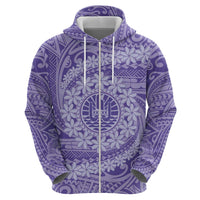 Tahitian Tiare Flower Hoodie Violet Polynesian Pattern LT9 - Polynesian Pride