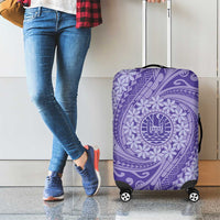 Tahitian Tiare Flower Luggage Cover Violet Polynesian Pattern LT9 - Polynesian Pride