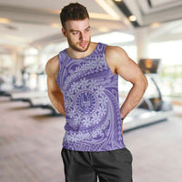 Tahitian Tiare Flower Men Tank Top Violet Polynesian Pattern LT9 Violet - Polynesian Pride