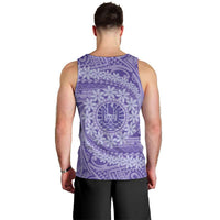 Tahitian Tiare Flower Men Tank Top Violet Polynesian Pattern LT9 - Polynesian Pride