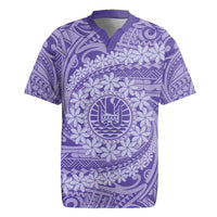 Tahitian Tiare Flower Rugby Jersey Violet Polynesian Pattern LT9 Violet - Polynesian Pride