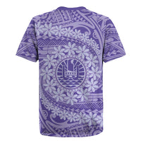 Tahitian Tiare Flower Rugby Jersey Violet Polynesian Pattern LT9 - Polynesian Pride