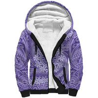Tahitian Tiare Flower Sherpa Hoodie Violet Polynesian Pattern LT9 Unisex Violet - Polynesian Pride