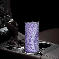 Tahitian Tiare Flower Skinny Tumbler Violet Polynesian Pattern