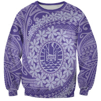 Tahitian Tiare Flower Sweatshirt Violet Polynesian Pattern LT9 Unisex Violet - Polynesian Pride