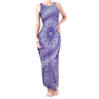 Tahitian Tiare Flower Tank Maxi Dress Violet Polynesian Pattern LT9 Women Violet - Polynesian Pride