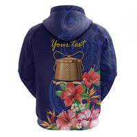 Personalised Tokelau Tropical Hibiscus Hoodie With Polynesian Plumeria Tattoo