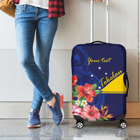 Personalised Tokelau Tropical Hibiscus Luggage Cover With Polynesian Plumeria Tattoo LT9 - Polynesian Pride
