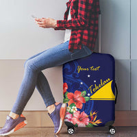 Personalised Tokelau Tropical Hibiscus Luggage Cover With Polynesian Plumeria Tattoo LT9 - Polynesian Pride