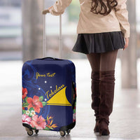 Personalised Tokelau Tropical Hibiscus Luggage Cover With Polynesian Plumeria Tattoo LT9 - Polynesian Pride