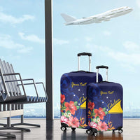 Personalised Tokelau Tropical Hibiscus Luggage Cover With Polynesian Plumeria Tattoo LT9 - Polynesian Pride
