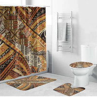 Hawaiian Style Tapa Bathroom Set Vintage Seamless Pattern - Polynesian Pride