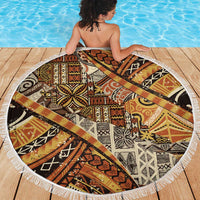 Hawaiian Style Tapa Beach Blanket Vintage Seamless Pattern LT9 - Polynesian Pride