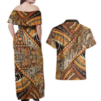 Hawaiian Style Tapa Couples Matching Off Shoulder Maxi Dress and Hawaiian Shirt Vintage Seamless Pattern LT9 - Polynesian Pride
