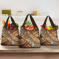 Hawaiian Style Tapa Grocery Bag Vintage Seamless Pattern LT9 3-pack One Size Red - Polynesian Pride