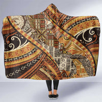 Hawaiian Style Tapa Hooded Blanket Vintage Seamless Pattern LT9 One Size Red - Polynesian Pride