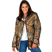 Hawaiian Style Tapa Padded Jacket Vintage Seamless Pattern LT9 Women Red - Polynesian Pride