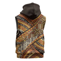 Hawaiian Style Tapa Sleeveless Zip Hoodie Vintage Seamless Pattern LT9 - Polynesian Pride