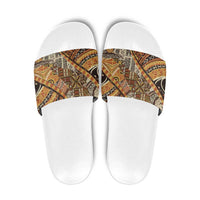 Hawaiian Style Tapa Slide Sandals Vintage Seamless Pattern - Polynesian Pride
