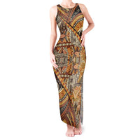 Hawaiian Style Tapa Tank Maxi Dress Vintage Seamless Pattern - Polynesian Pride