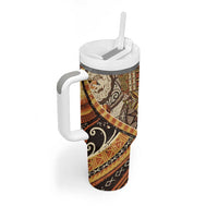Hawaiian Style Tapa Tumbler With Handle Vintage Seamless Pattern - Polynesian Pride