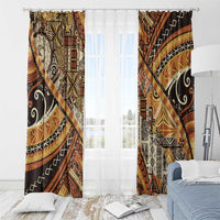 Hawaiian Style Tapa Window Curtain Vintage Seamless Pattern - Polynesian Pride