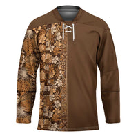 Hawaiian Tribal Elements Hibiscus Hockey Jersey Gold Pattern LT9 Unisex Gold - Polynesian Pride