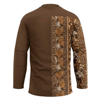 Hawaiian Tribal Elements Hibiscus Hockey Jersey Gold Pattern LT9 - Polynesian Pride