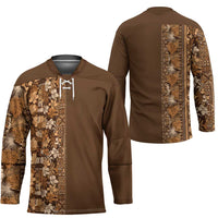 Hawaiian Tribal Elements Hibiscus Hockey Jersey Gold Pattern LT9 - Polynesian Pride