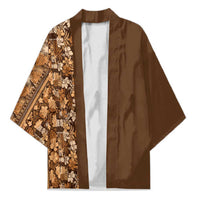 Hawaiian Tribal Elements Hibiscus Kimono Gold Pattern - Polynesian Pride