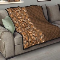 Hawaiian Tribal Elements Hibiscus Quilt Gold Pattern - Polynesian Pride