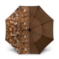Hawaiian Tribal Elements Hibiscus Umbrella Gold Pattern - Polynesian Pride