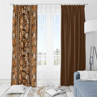 Hawaiian Tribal Elements Hibiscus Window Curtain Gold Pattern - Polynesian Pride