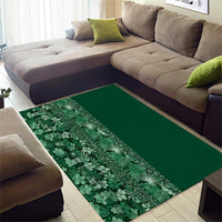 Hawaiian Tribal Elements Hibiscus Area Rug Green Pattern - Polynesian Pride
